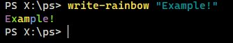 write rainbows example